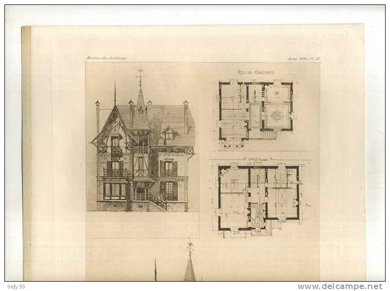 - VILLA ROTH ET ROMAND AU PARC ST MAUR. P. DENIS ARCHI .. PLANCHE PARUE EN 1900 . - Architektur