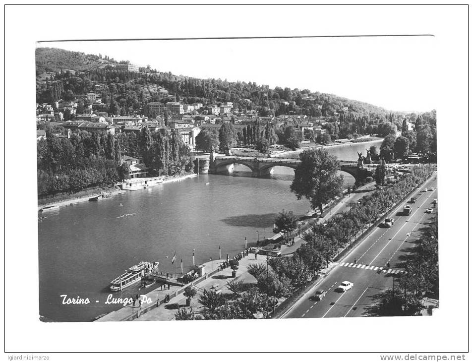 TORINO 1963 - Lungo Po - ANIMATA/AUTO/BATTELLO - Viaggiata Da Torino A Roma Il 21/09/1963 - In Buone Condizioni. - Fiume Po