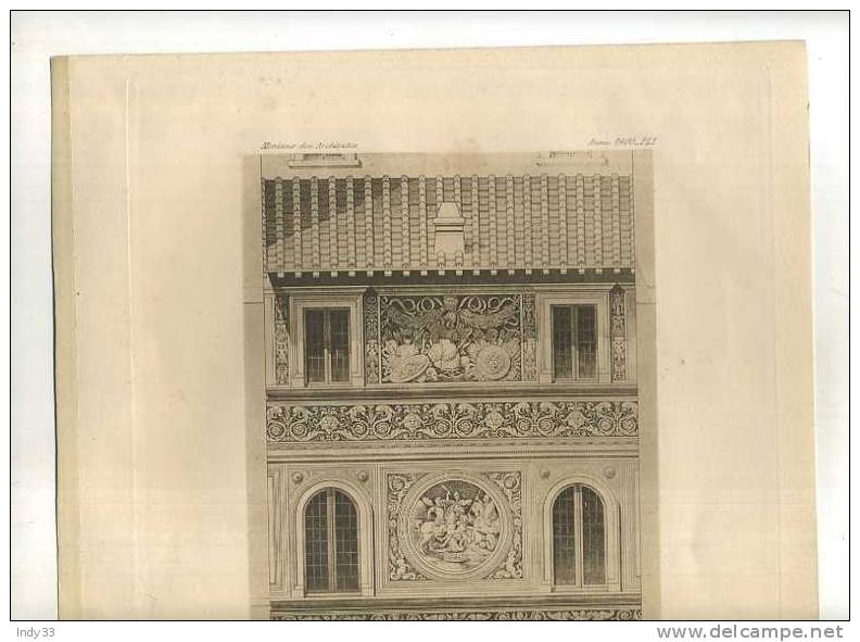 - ROME VICCOLO CELLINI N°31 . MAISON DU XVIeS. . PLANCHE PARUE EN 1900 . - Architecture