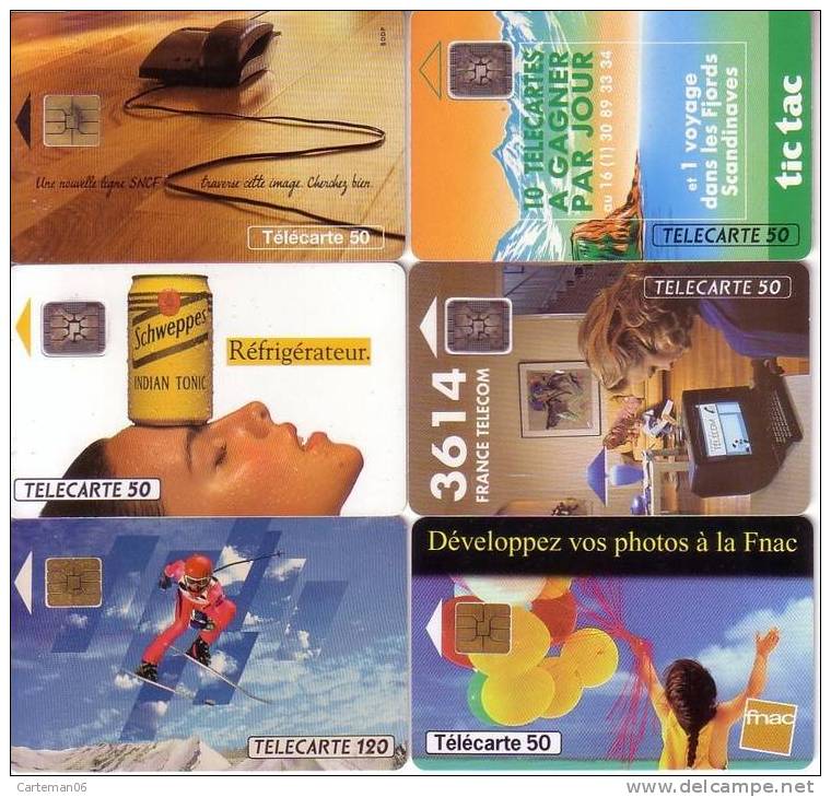 Télécarte - Lot De 6 Cartes Divers - Collezioni