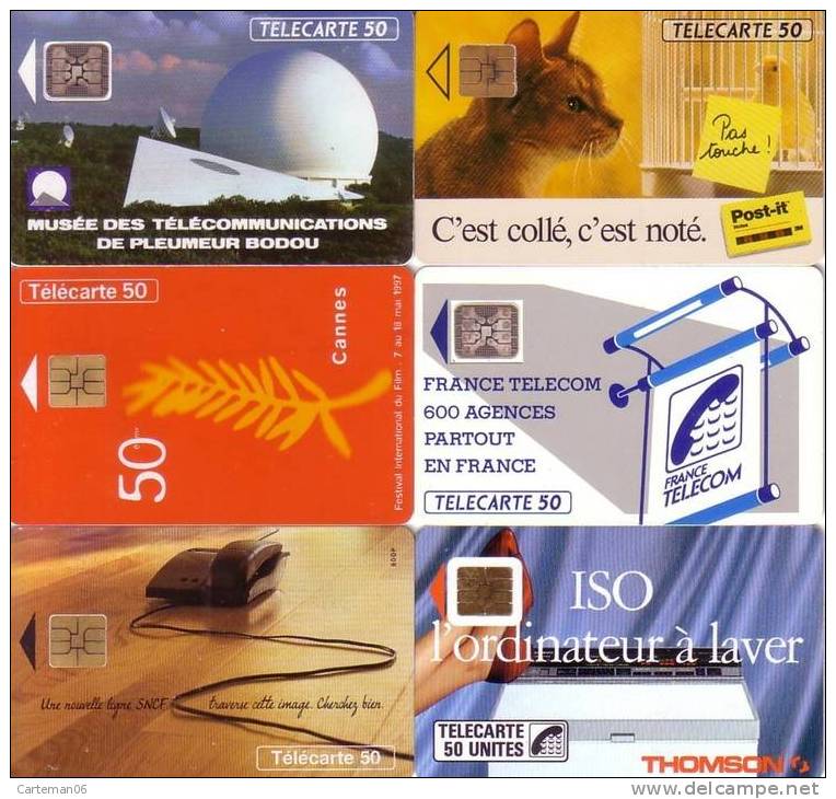 Télécarte - Lot De 6 Cartes Divers - Sammlungen