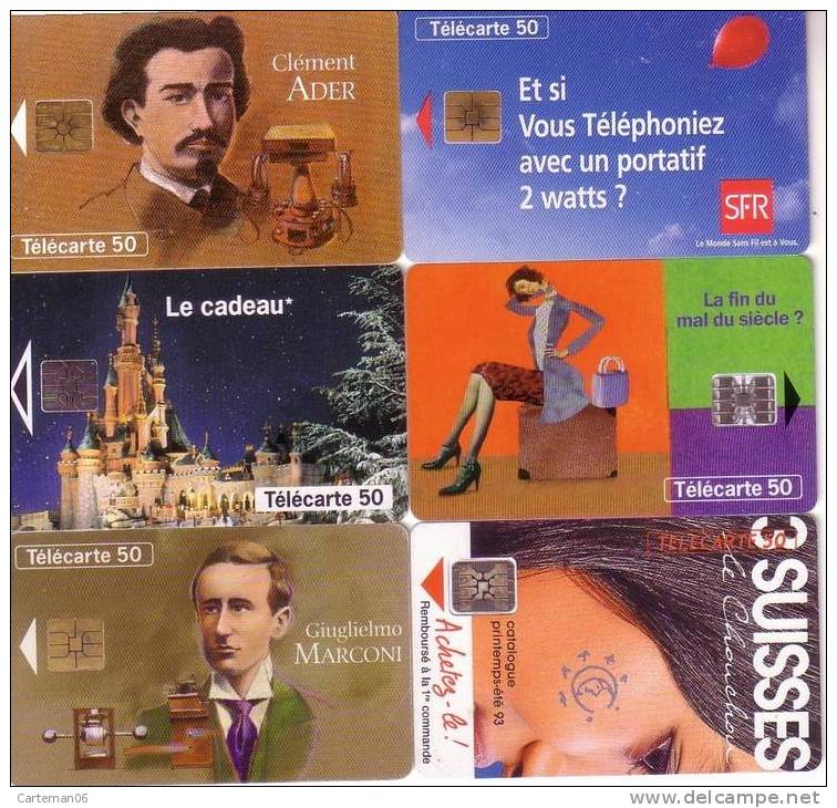 Télécarte - Lot De 6 Cartes Divers - Collezioni