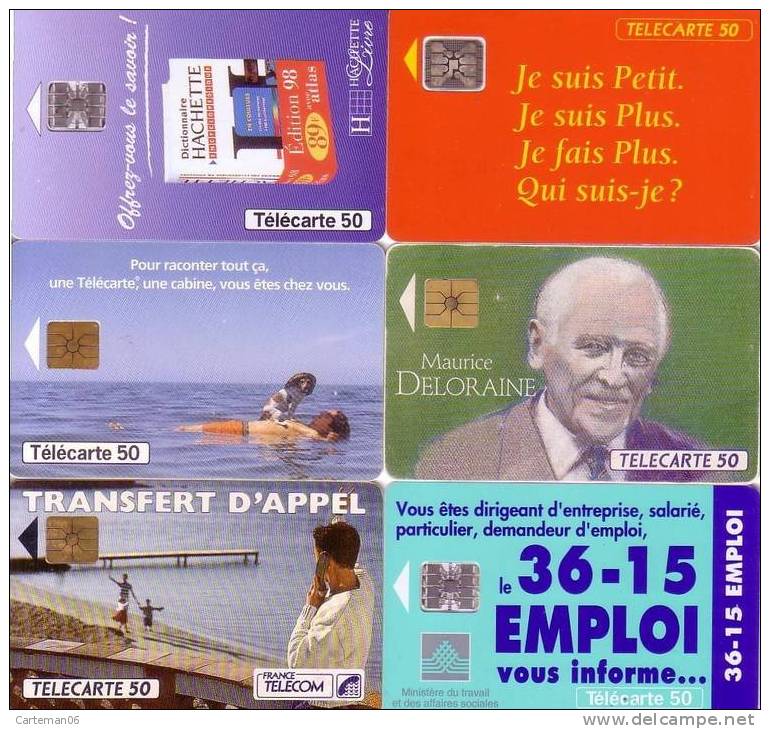 Télécarte - Lot De 6 Cartes Divers (voir Scan) - Lots - Collections