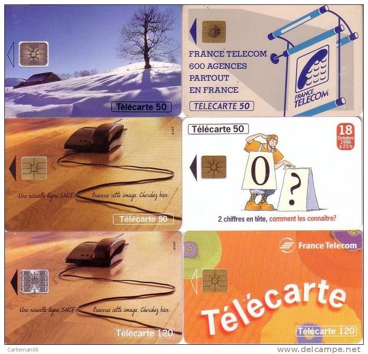 Télécarte - Lot De 6 Cartes Divers (voir Scan) - Collections