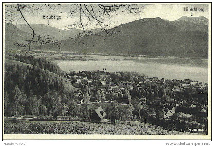 TEGERNSEE BAVARIA GERMANY Panoramic TOWN VIEW Lake 1935 - Tegernsee