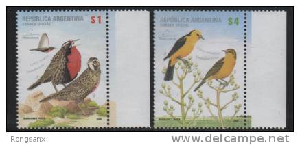 2008 ARGENTINA BIRDS 2V - Unused Stamps