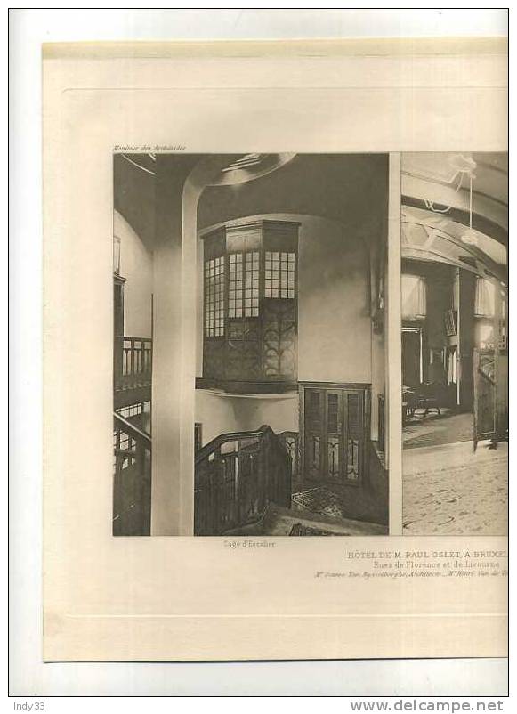 - BRUXELLES .HOTEL DE P. OSLET  RUES DE FLORENCE ET DE LIVOURNE . V. RYSSELBERGHE ARCHI , V. DE. PLANCHE PARUE EN 1900 . - Architectuur