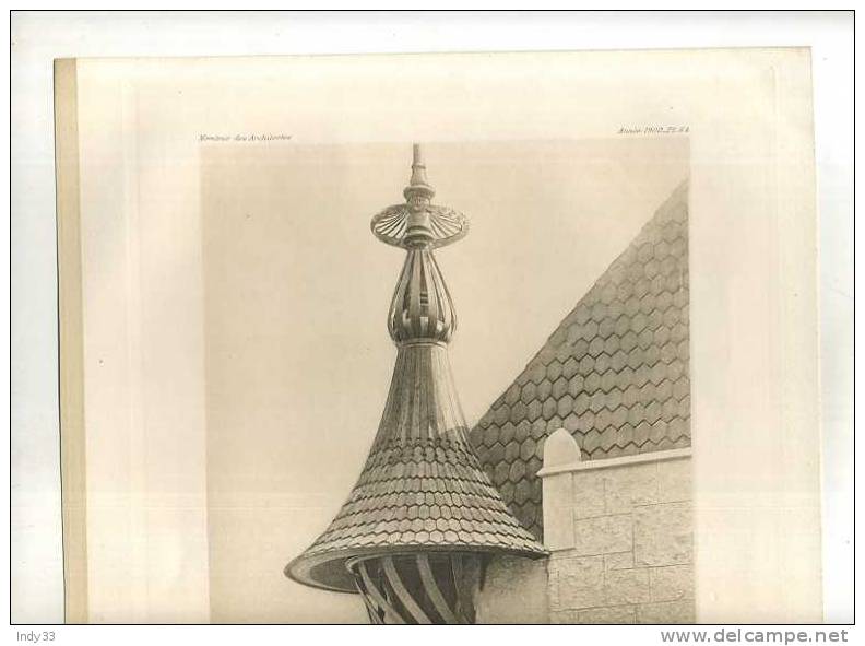 - EXPO UNIVERSELLE . PAVILLON DE FINLANDE . E. SAARINEN ARCHI   . PLANCHE PARUE EN 1900 . - Ironwork