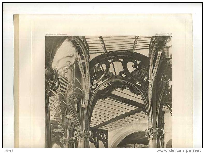 -GRAND PALAIS DES BX-ARTS .ESCALIER D´HONNEUR . LOUVET ARCHI .  PLANCHE PARUE EN 1900 . - Ferro Battuto