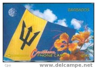 # BARBADOS 6 Flag And Flowers (14CBDA) $40 C&w   Tres Bon Etat - Barbades