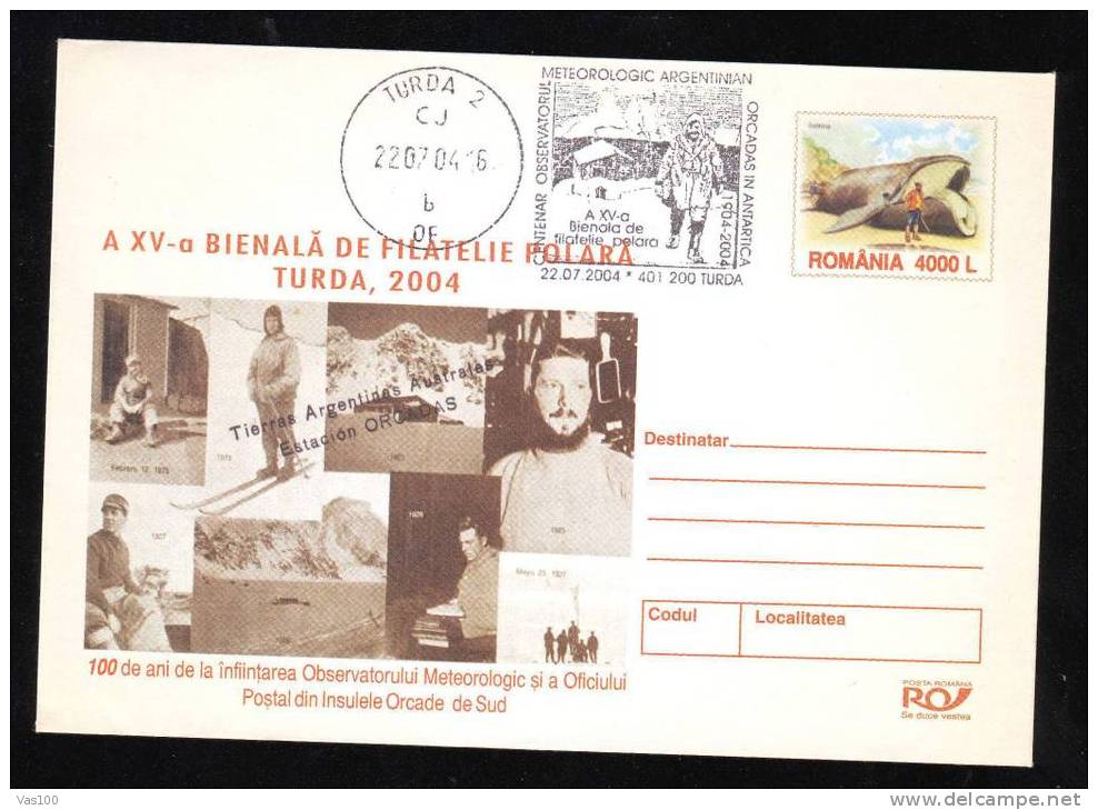 ARGENTINA BASE METEOROLOGICAL 2004 COVER STATIONERY + PMK RARE! - Scientific Stations & Arctic Drifting Stations