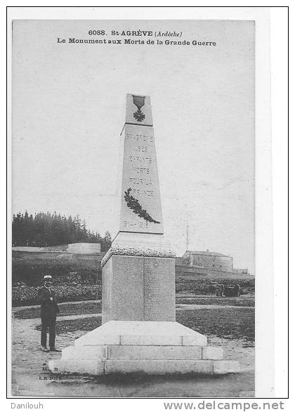 07 // SAINT AGREVE, Le Monument Aux Morts De La Grande Guerre, N° 6088 - Saint Agrève