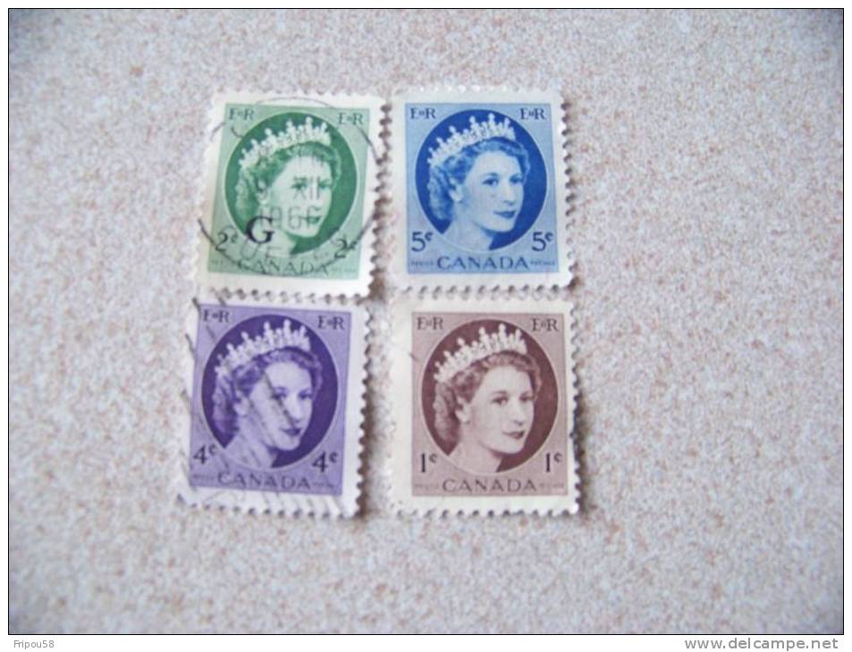 TIMBRES CANADA OBLITERES 1954 - Used Stamps