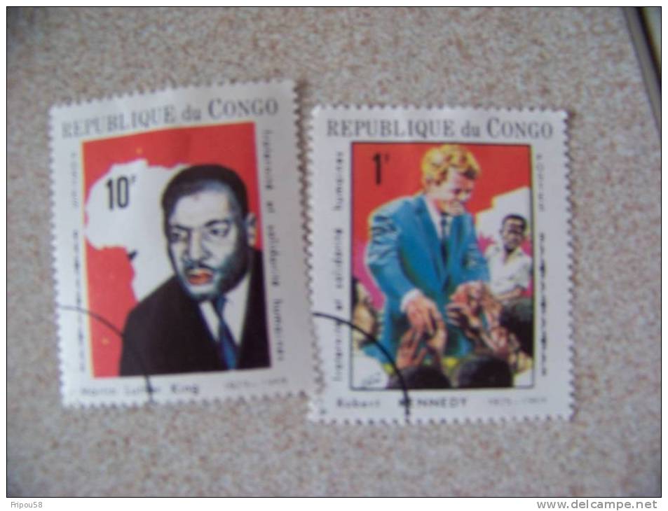 TIMBRES CONGO OBLITERES FRATERNITE ET SOLIDARITE HUMAINE - Oblitérés