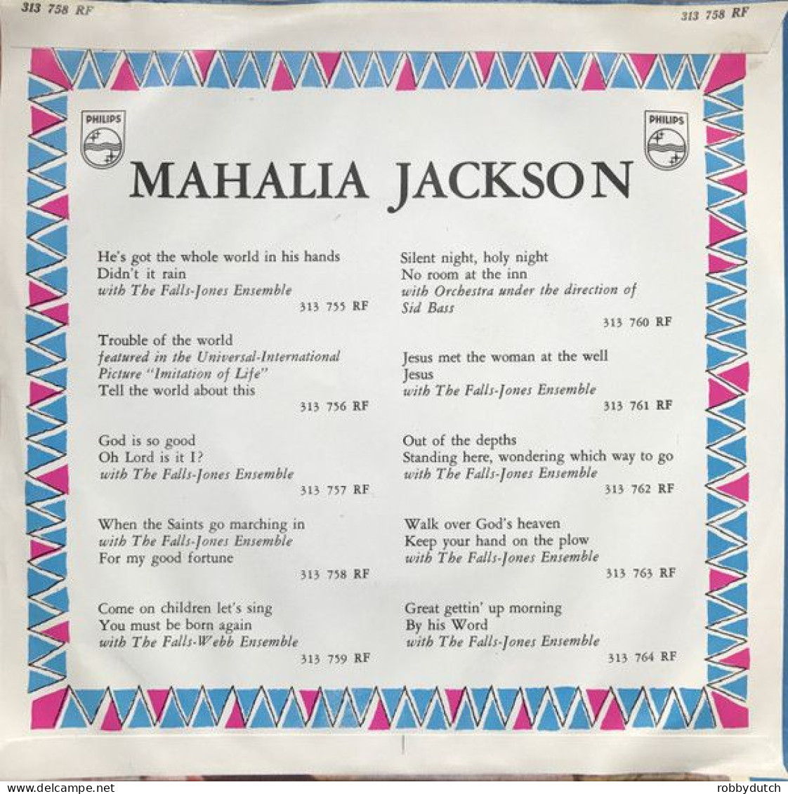 * 7" *  MAHALIA JACKSON - WHEN THE SAINTS GO MARCHING IN (Holland Ex-!!!) - Chants Gospels Et Religieux