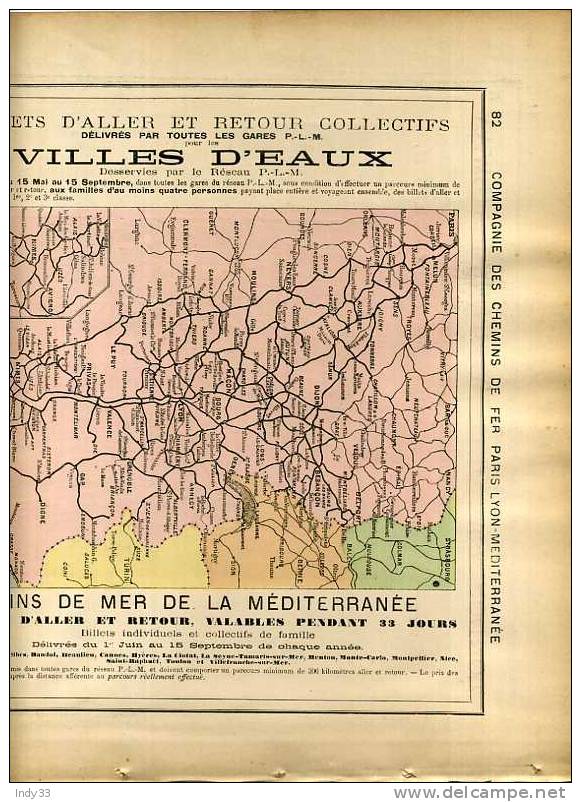 - PAGE DE PUB LIGNES FERROVIAIRES  RECTO-VERSO DU XIXe S . - Europa