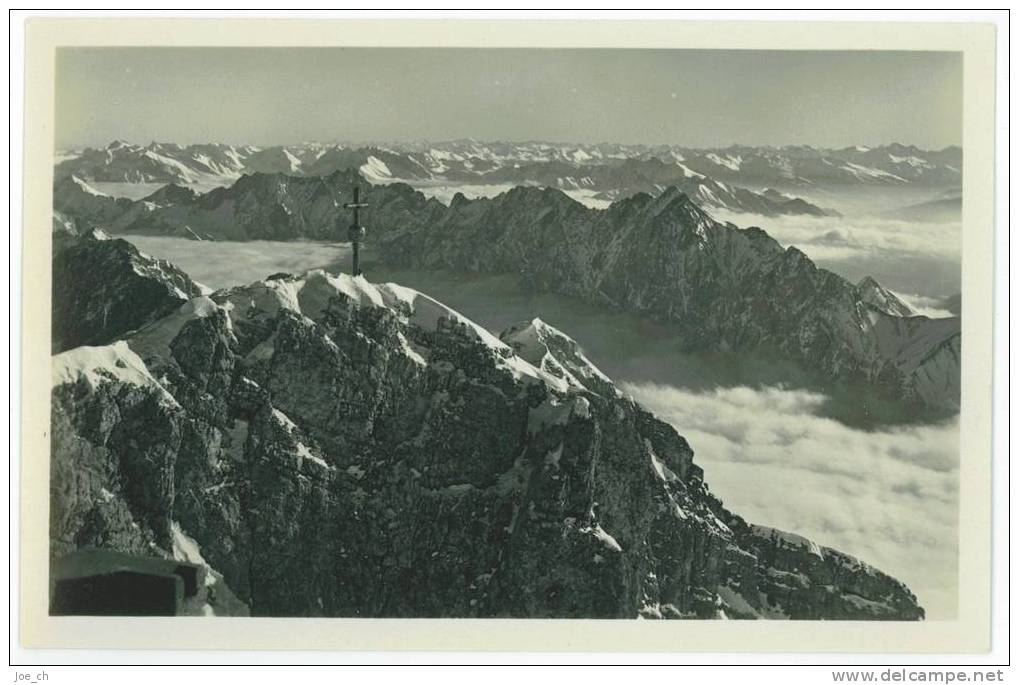 Deutschland/Germany: AK Zugspitze 1931, Bayerische Zugspitzenbahn, 2 Scans, Hotelstempel - Zugspitze