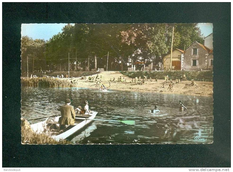 CPSM - Bléré (37) - La Plage Sur Le Cher ( Légendée Pont Sur Le Cher Animée Barque Couleur COMBIER CIM Format CPA ) - Bléré