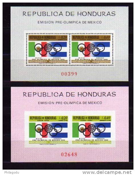 Honduras 1968 ++ Olympiques Mexico, Blocs 9-10** ++ Postfrich ++ Mint N.H - Honduras