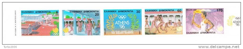 GREECE 1988 Olympic Games In Seoul Vl. 1744 / 1748 In Strip MNH - Unused Stamps