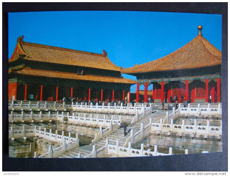 CPSM CHINE-Pékin-The Hall Of Complete Harmony And The Hall Of Preserved Harmony - Chine