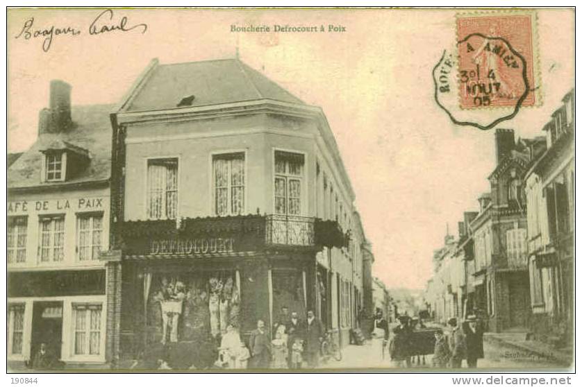 80 POIX (Somme)  Boucherie Defrocourt à Poix . - Poix-de-Picardie