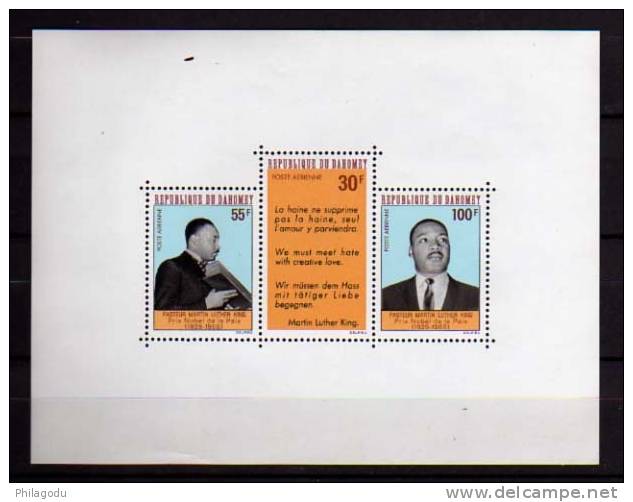 Dahomey 1968, Mort Du Pasteur Martin Luther King, +parfait Neuf Sans Charnière +Postfrich+Mint N.H. - Martin Luther King