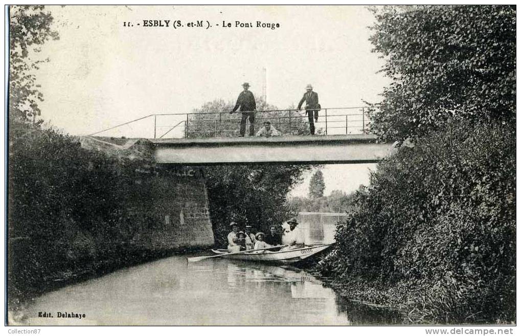 77 - SEINE Et MARNE - ESBLY - LE PONT ROUGE - BARQUE OCCUPEE - Esbly