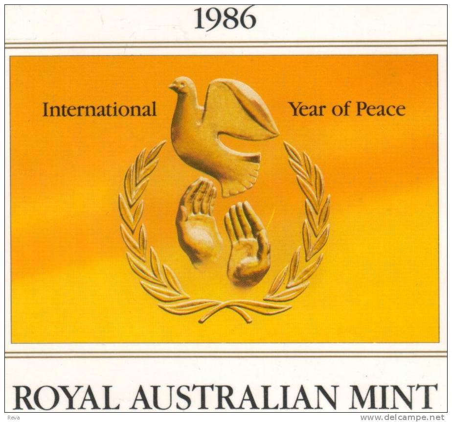 AUSTRALIA SET 1C-$1  INTERNATIONAL YEAR OF PEACE 1986 PROOF  BIRD  ONE YEAR TYPE READ DESCRIPTION CAREFULLY !!! - Mint Sets & Proof Sets