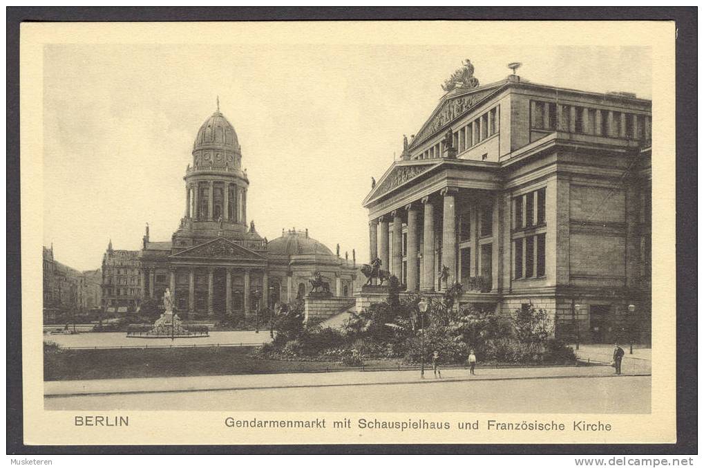 Germany Berlin Gendarmenmarkt Mit Schauspielhaus Und Französiche Kirche Alte Postkarte Old Post Card Mint - Autres & Non Classés