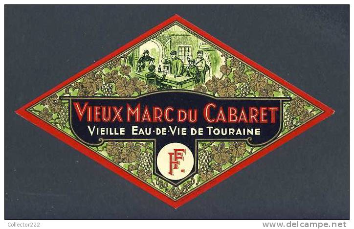 Etiquette De Liqueur: Vieux Marc Du Cabaret. Decoupee (16 X 10 Cms) (Ref.73691) - Other & Unclassified