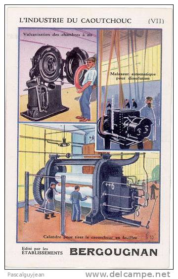 FICHE L'INDUSTRIE DU CAOUTCHOUC - BERGOUGNAN No7 - Sammlungen