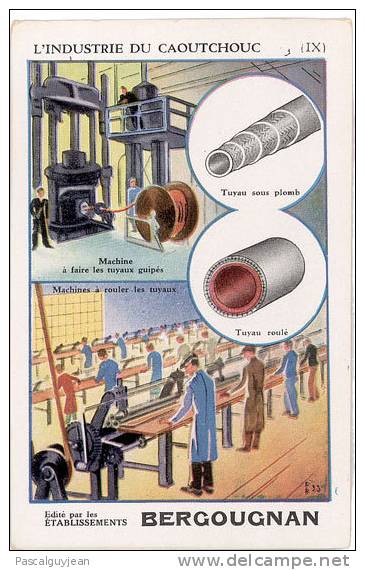 FICHE L'INDUSTRIE DU CAOUTCHOUC - BERGOUGNAN No9 - Collections