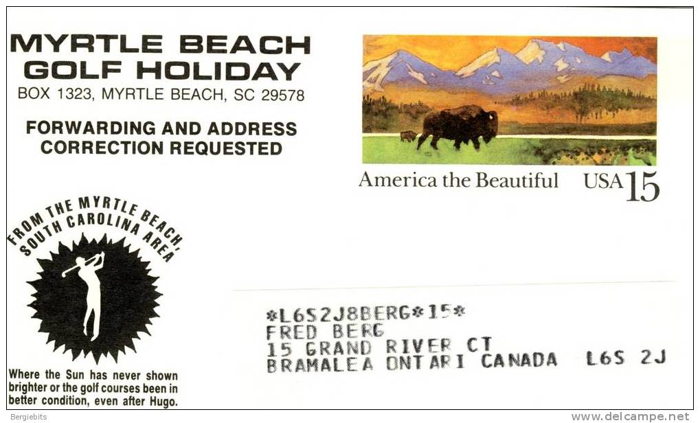 United States Postal Stationary Card Featuring Bison ( Buffalo) In Front Of The Rockies! - 1981-00