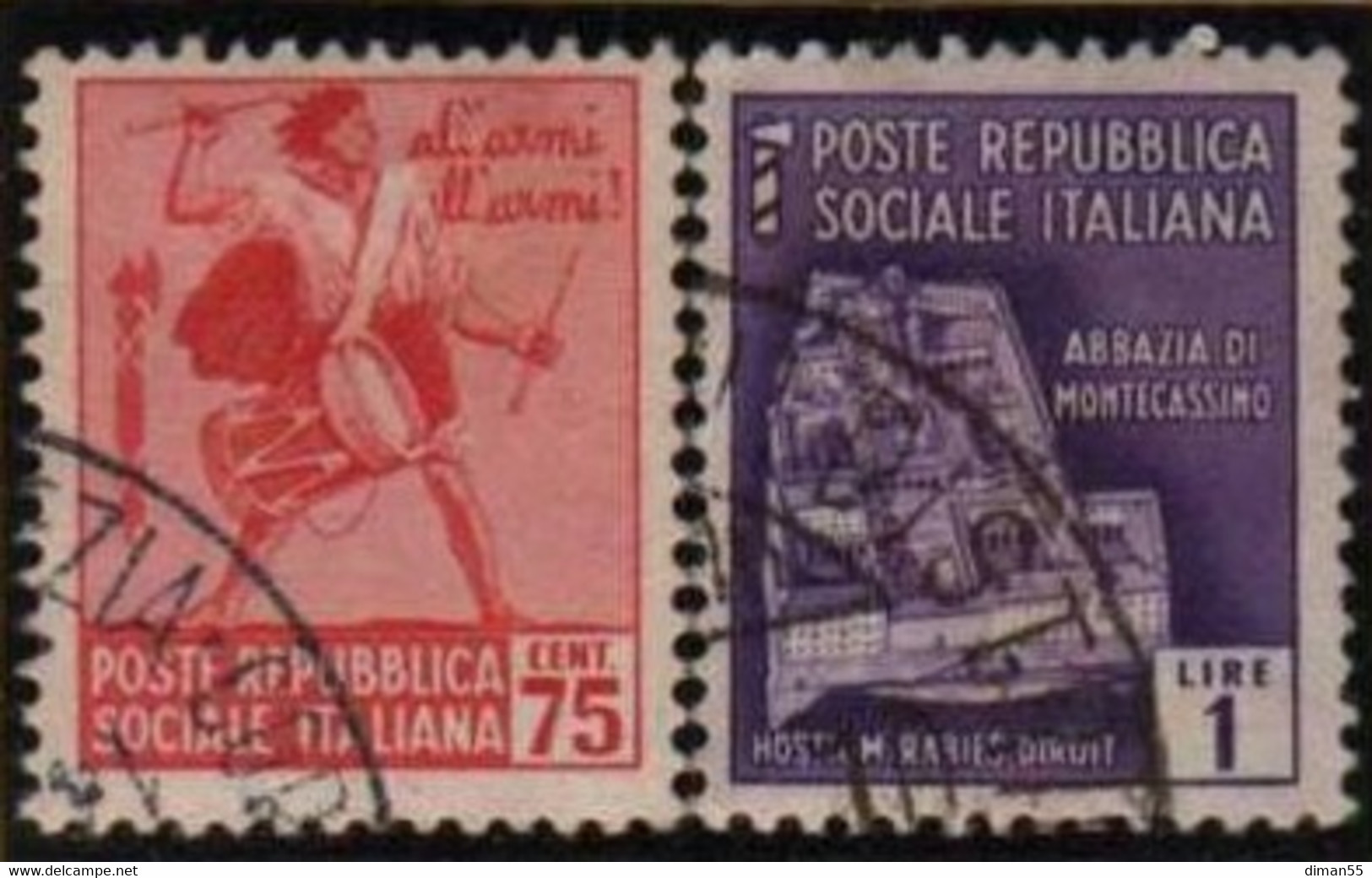ITALY - 1943 R.S.I. - SOZIALIST REP. N. 508-509 - USED - LUXUS GESTEMPELT - Cv 40 Euro - Usati