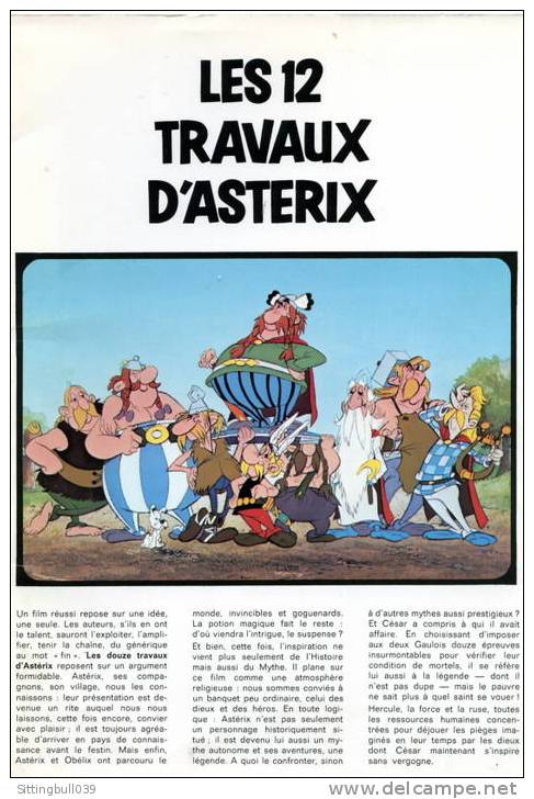 ASTERIX. LES 12 TRAVAUX D'ASTERIX. 1976. PRESENTATION ET PHOTOS OFFICIELLES DU FILM. - Astérix