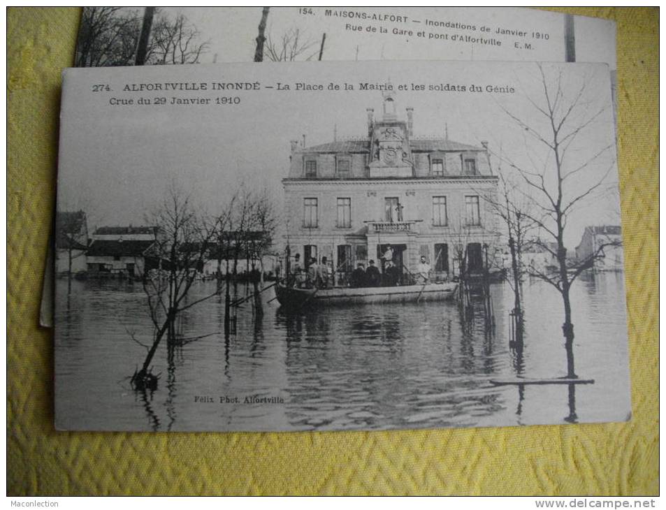 Alfortville  Innondé Janvier 1910 Mairie Et Soldats Du Genié - Alfortville