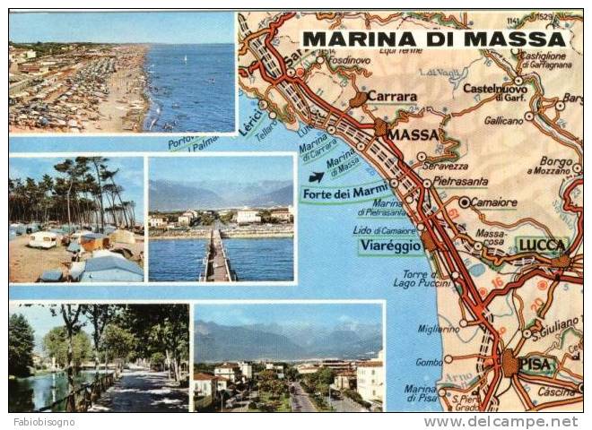 Marina Di Massa - Carta Automobilistica T.C.I. - Viaggiata 1986 - Massa