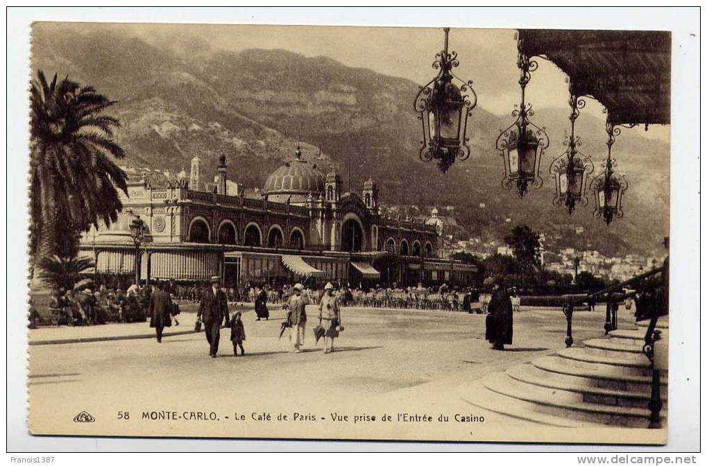 Ref 145  - MONACO - Le Café De Paris - Vue Prise De L´entrée Du Casino - Bar & Ristoranti