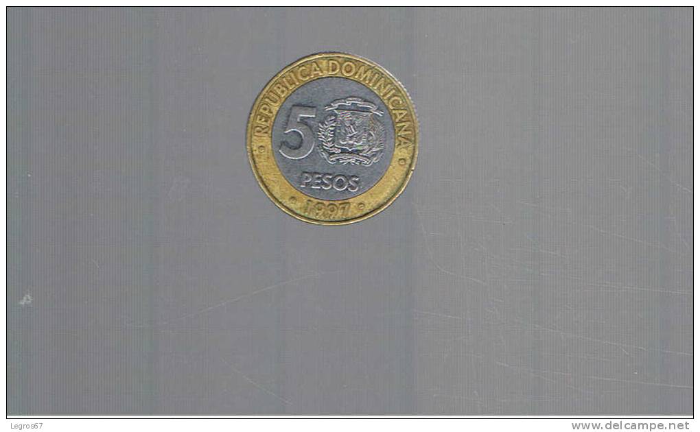 REPUBLIQUE DOMINICAINE 5 PESOS 1997 - 50ème ANNIVERSAIRE - Dominikanische Rep.