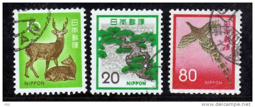 Japon 1971-1972 N°Y.T. : 1033,1034 Et 1036 Obl. - Oblitérés