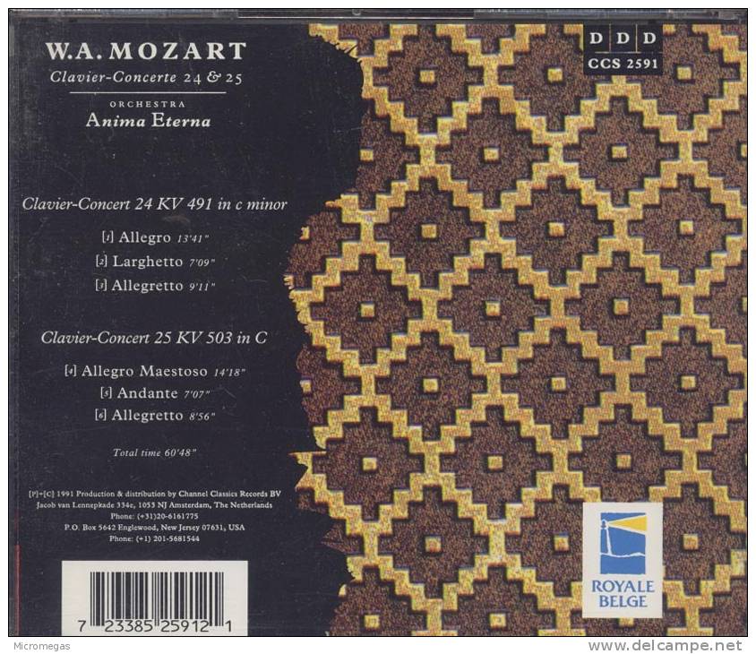 Mozart : Concertos Pour Piano 24 & 25, Immerseel - Classique