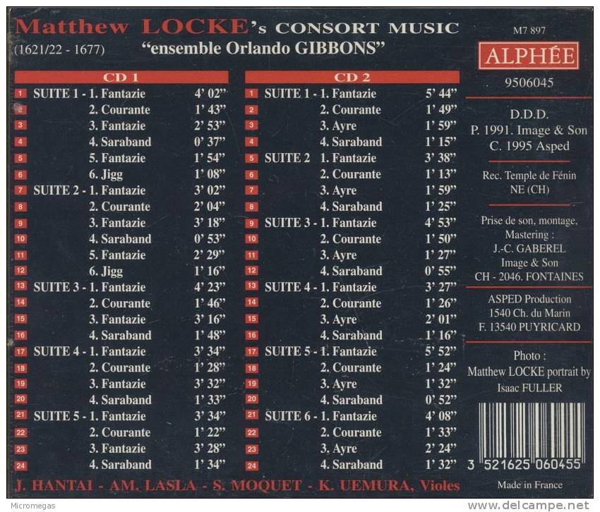 Locke : The Flat Consort, Consort Of Four Parts - Klassik