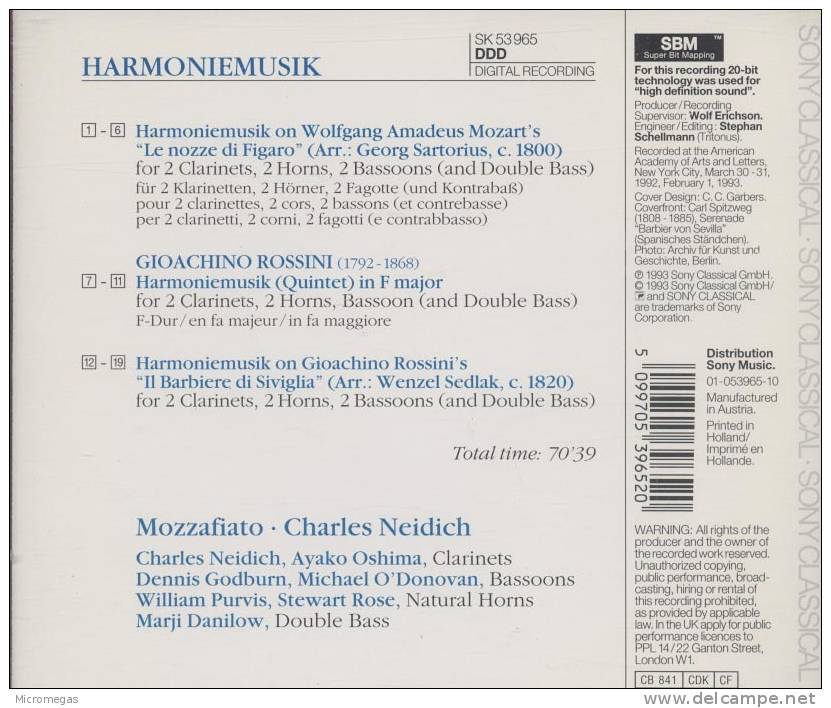 Mozart, Rossini, Harmoniemusik, Mozzafiato - Klassik