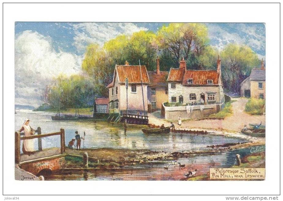 Angleterre - Picturesque SUFFOLK - PIN MILL, Near IPSWICH - Illustrateur Jotter Oilette Tucks - Autres & Non Classés