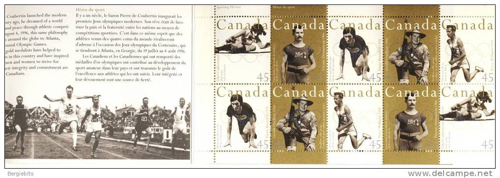1996 Canada Complete Olympic Gold Medallists Booklet MNH, Issued In Booklet ONLY! - Full Booklets