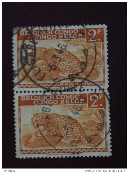 Belgisch Congo Belge Luipaard Léopard 2x Yv 240 O - Oblitérés