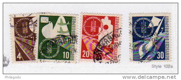 Bundespost 1953, Exposition Des Transport De Munich, Yv:  53 / 56  Ø   Cote 55 E - Used Stamps