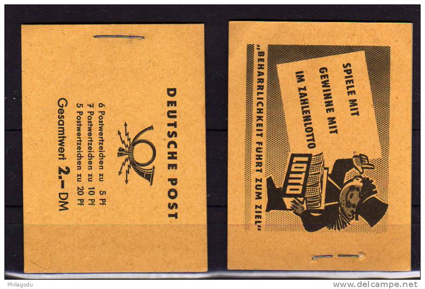 Allemagne Démocratique  1953, Carnet Avec Pub, N° 3 ++   La Paire Cote 26 E - Booklets