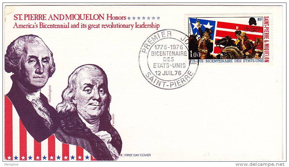 1976  SPM Bicentenaire Des USA  FDC  Yv 449 - FDC